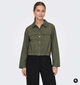 Vero Moda Ziva Fold-Up Manteau court en Vert fonc&eacute; pour femmes (379696)