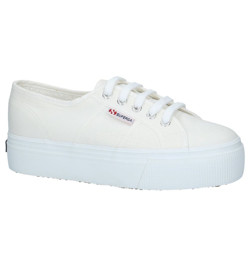 Witte Superga Flatform Sneakers, , pdp
