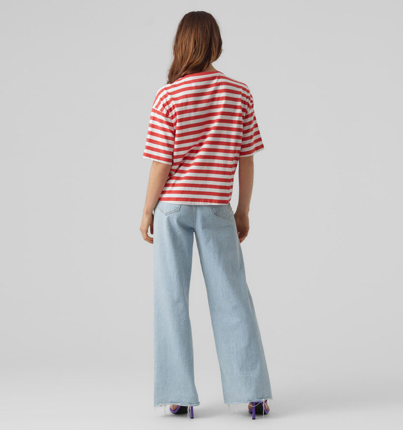 Vero Moda Grokelly Blauw Gestreept T-shirt voor dames (327211)