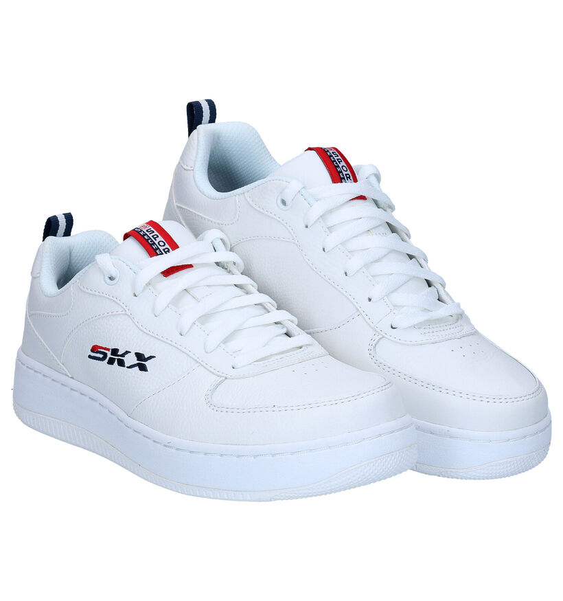 Skechers Sport Court Witte Sneakers in leer (279350)