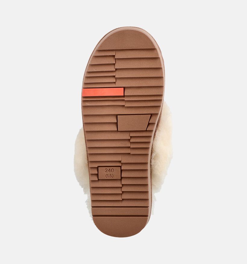 Nathan-Baume Pantoufles ouvertes en Camel pour femmes (380285)