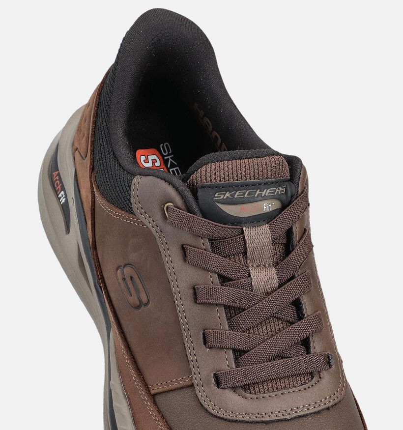 Skechers Arch Fit Orvan Moxley Donkerbruine Loopschoenen voor heren (379526) - geschikt voor steunzolen
