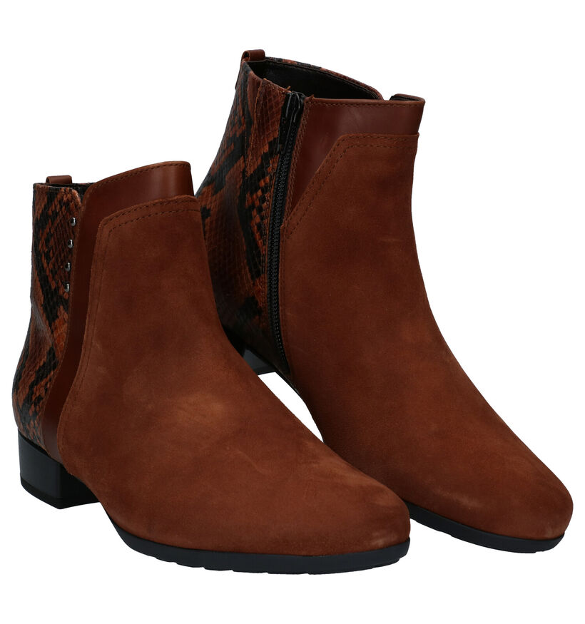 Gabor Cognac Enkellaarzen in nubuck (283814)