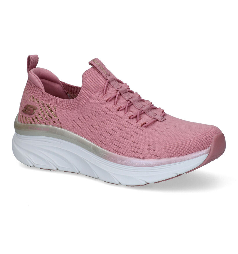 Skechers D'Lux Walker Roze Sneakers in stof (302126)