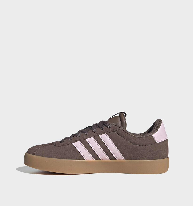 adidas VL Court 3.0 Donkerbruine/Roze Sneakers voor dames (372627) - geschikt voor steunzolen