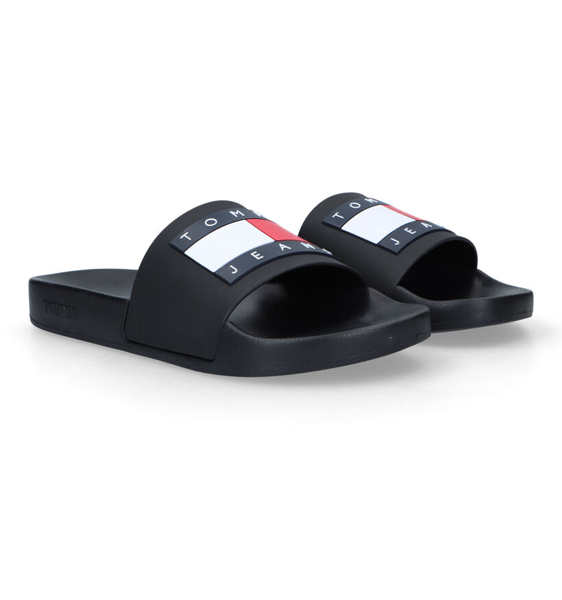 Tommy Hilfiger Jeans Zwarte Badslippers in kunststof (321204)