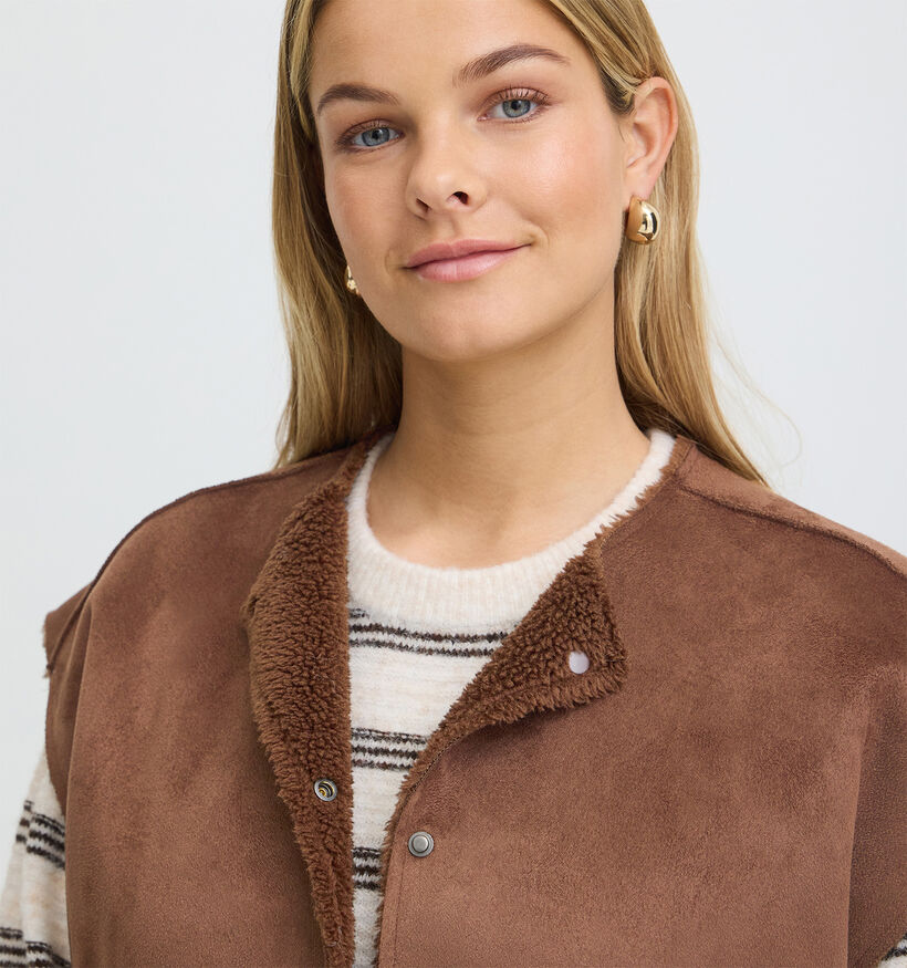 Fransa Alizza Manteau court en Marron pour femmes (377906)