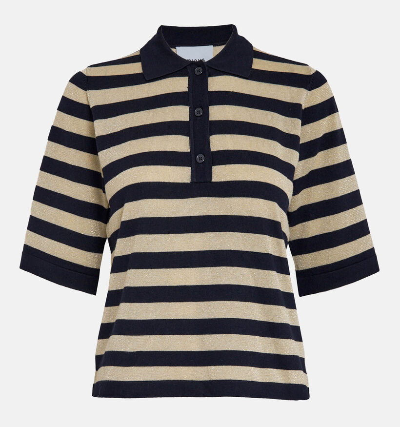 Minus Alice Knit Beige/Zwarte Polo T-shirt voor dames (366697)