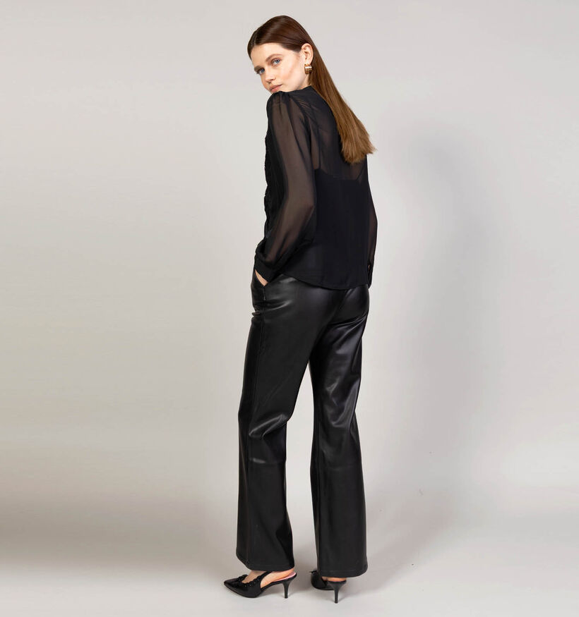 Mexx Lace Detail Zwarte Blouse voor dames (375527)