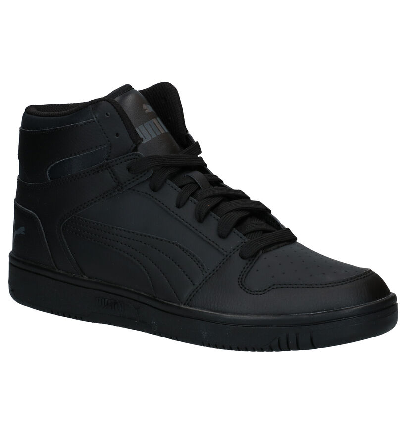 Puma Rebound Layup SL Baskets en Noir en simili cuir (307174)