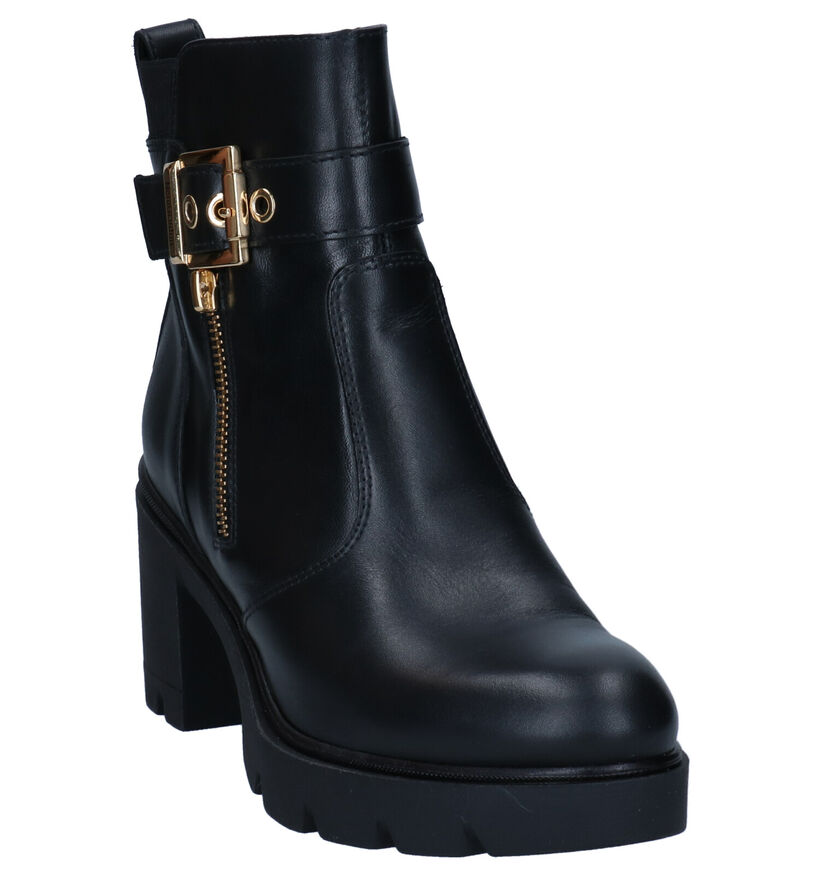 NeroGiardini Bottines à talons en Noir en cuir (300045)