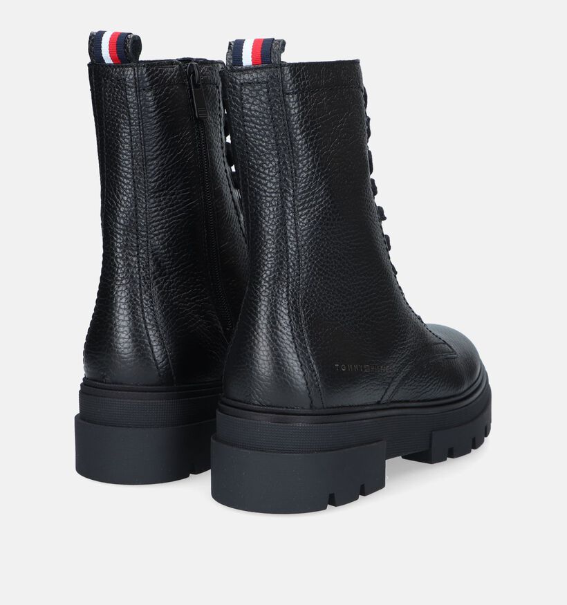 Tommy Hilfiger Monochromatic Boots de motard en Noir pour femmes (329327)