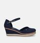 Tommy Hilfiger Basic Closed Toe Mid Wedge Sandales en Bleu pour femmes (336399)