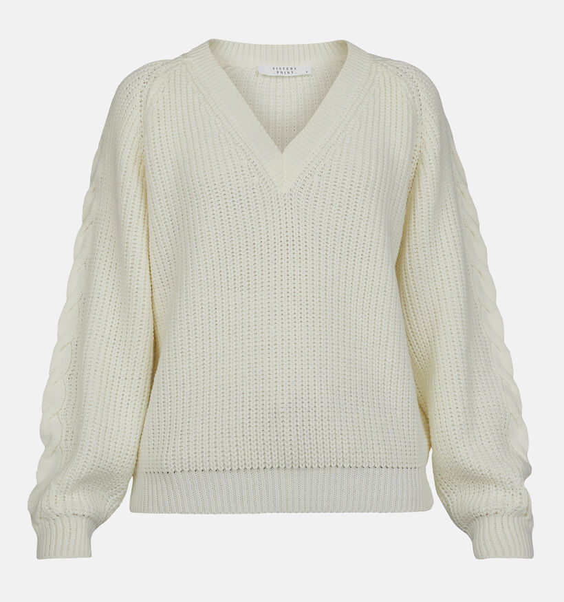 SISTERS POINT Miba Pull avec col en V en Beige pour femmes (349338)