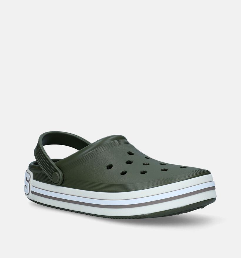 Crocs Off Court Logo Clog Nu-pieds en Vert Kaki pour hommes (340094)