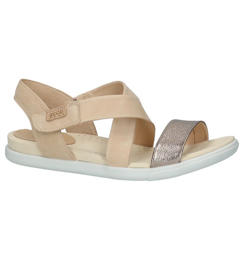 Beige Sandalen met Metallic Band ECCO Damara Sandal in leer (214077)