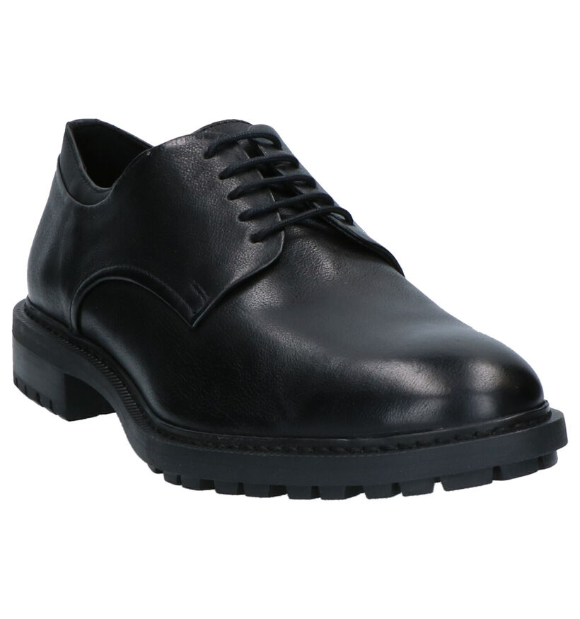 Geox Brenson Zwarte Veterschoenen in leer (264080)