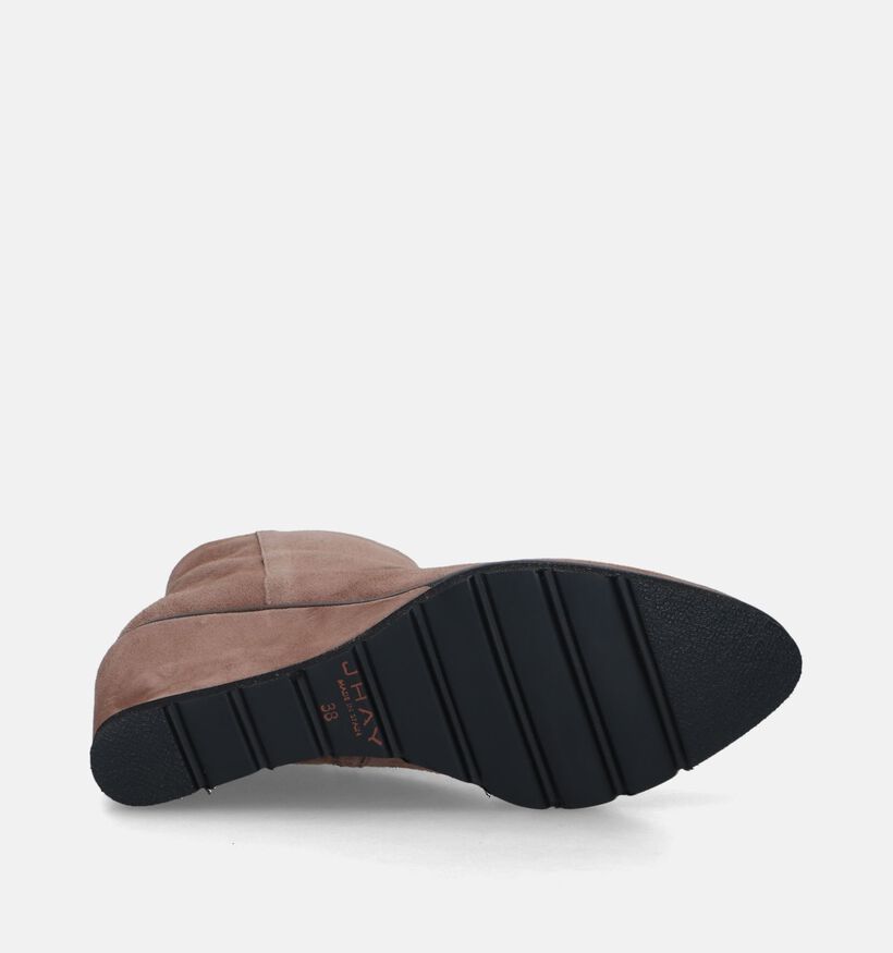 Jhay Bottillons avec talon compensé en Taupe pour femmes (347302)