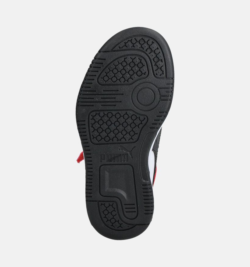 Puma Rebound V6 Mid Witte/Rode Sneakers voor jongens, meisjes (359214) - geschikt voor steunzolen