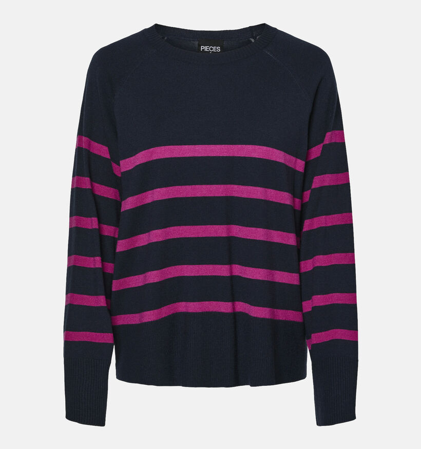 Pieces Sia Blauwe Gestreepte trui voor dames (344983)