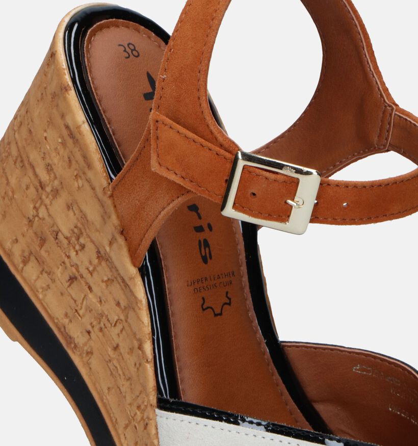 Tamaris Sandales avec talon compensé en Cognac pour femmes (338239)