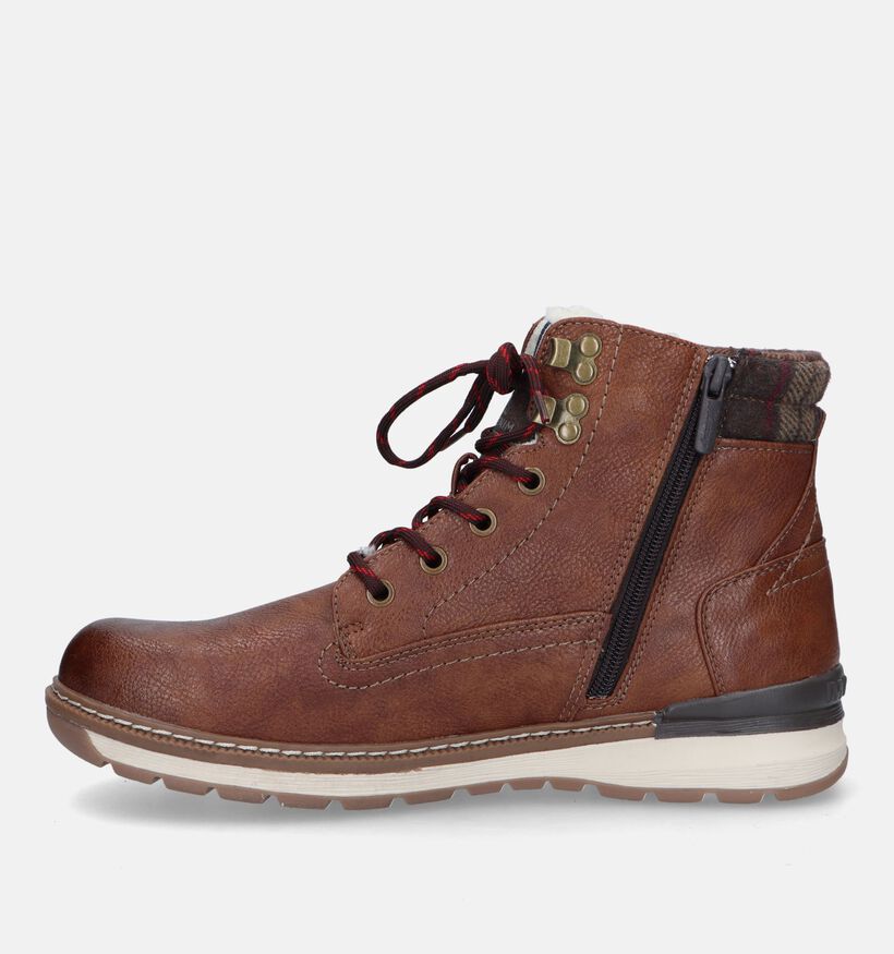 Mustang Boots à lacets en Cognac pour hommes (329586) - pour semelles orthopédiques