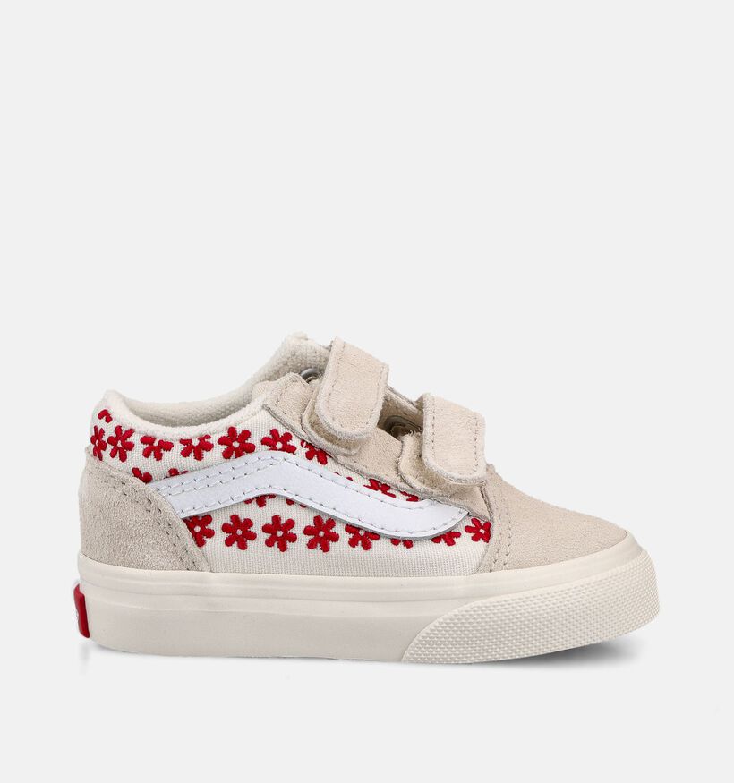 Vans Old Skool Chantilly Floral Baskets en Beige pour filles (368962)