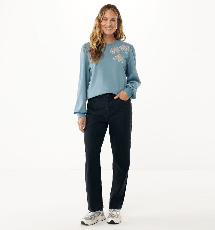 Mexx Flower Sweater Blauwe Pull voor dames (362293)