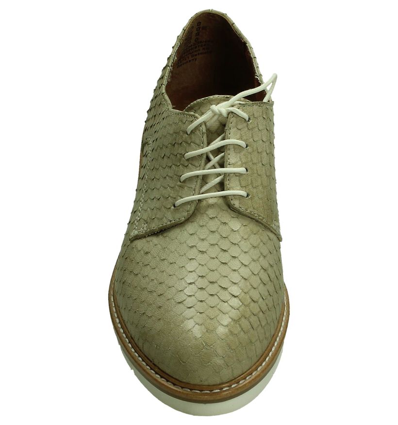 Tamaris Chaussures à lacets en Beige clair en cuir (189695)