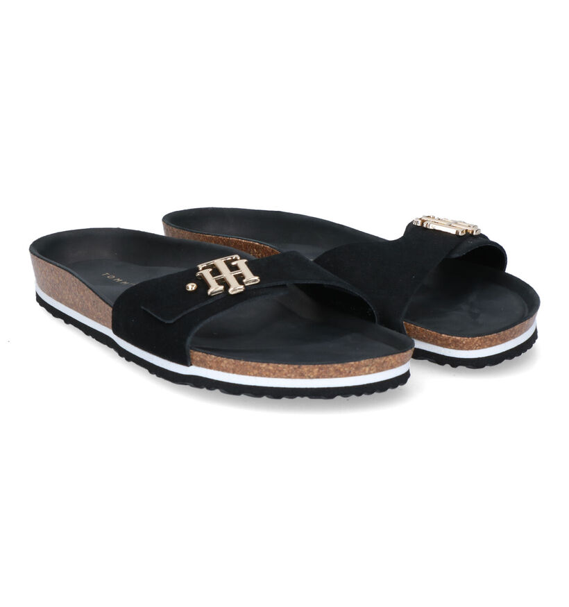 Tommy Hilfiger Molded Footbed Flat Ecru Slippers in daim (303996)