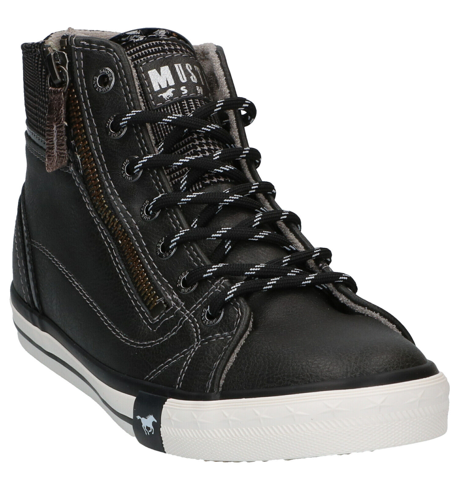 Mustang Grijze Hoge Sneakers Dames Sneakers Online op TORFS.BE