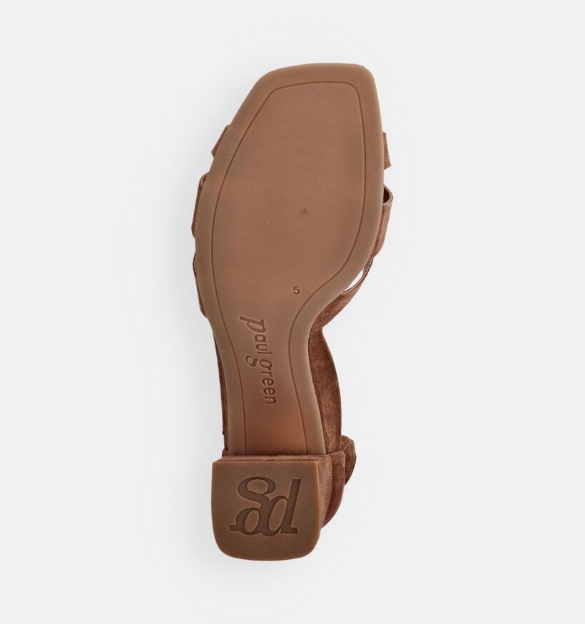 Paul Green Sandales &agrave; talons en Cognac pour femmes (374107)