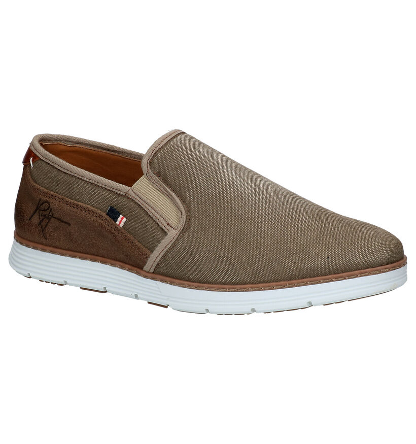 Bullboxer Taupe Instappers in daim (275352)