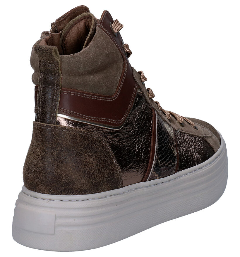 NeroGiardini Taupe Hoge Sneakers voor dames (296584) - geschikt voor steunzolen