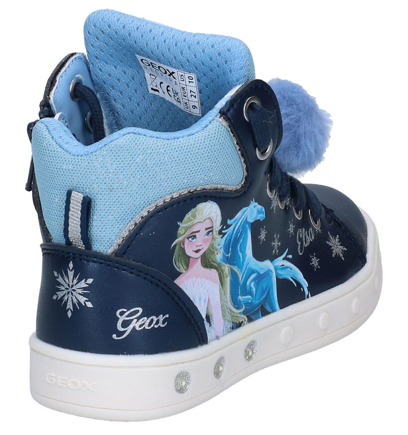 Geox Disney Frozen 2 Blauwe Hoge Schoenen in kunstleer (295120)