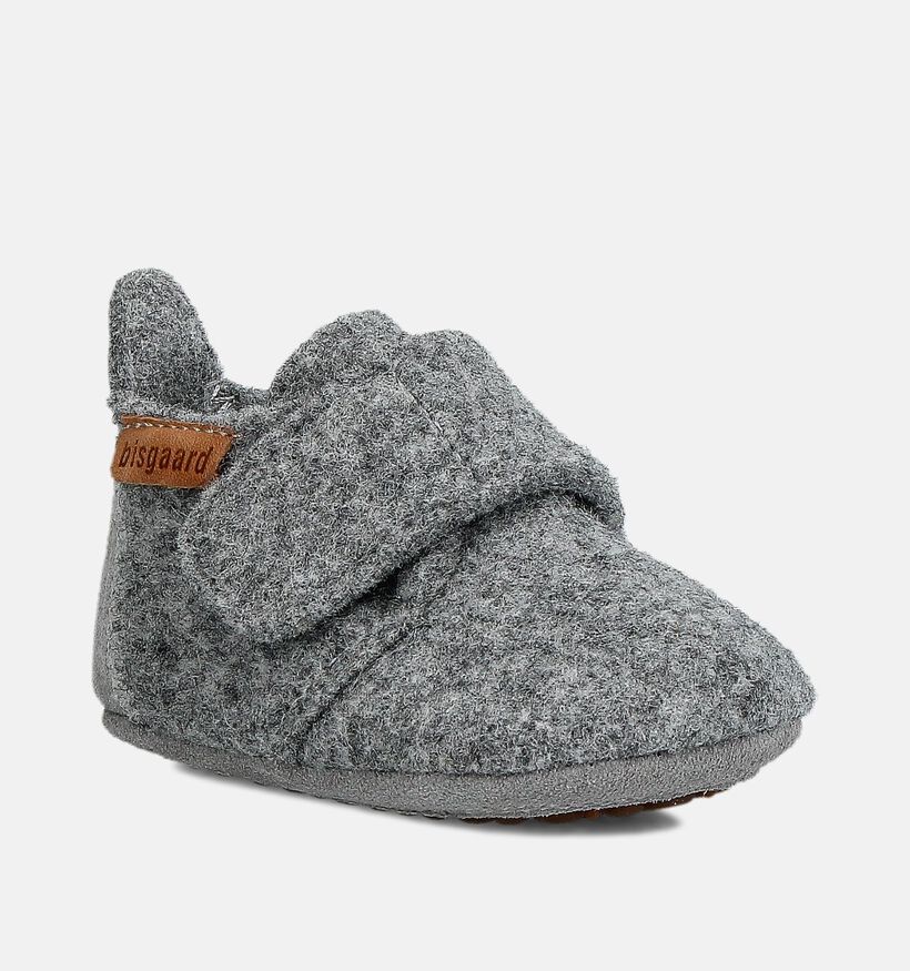 Bisgaard Baby Wool Grijze Pantoffels voor jongens, meisjes (364804)