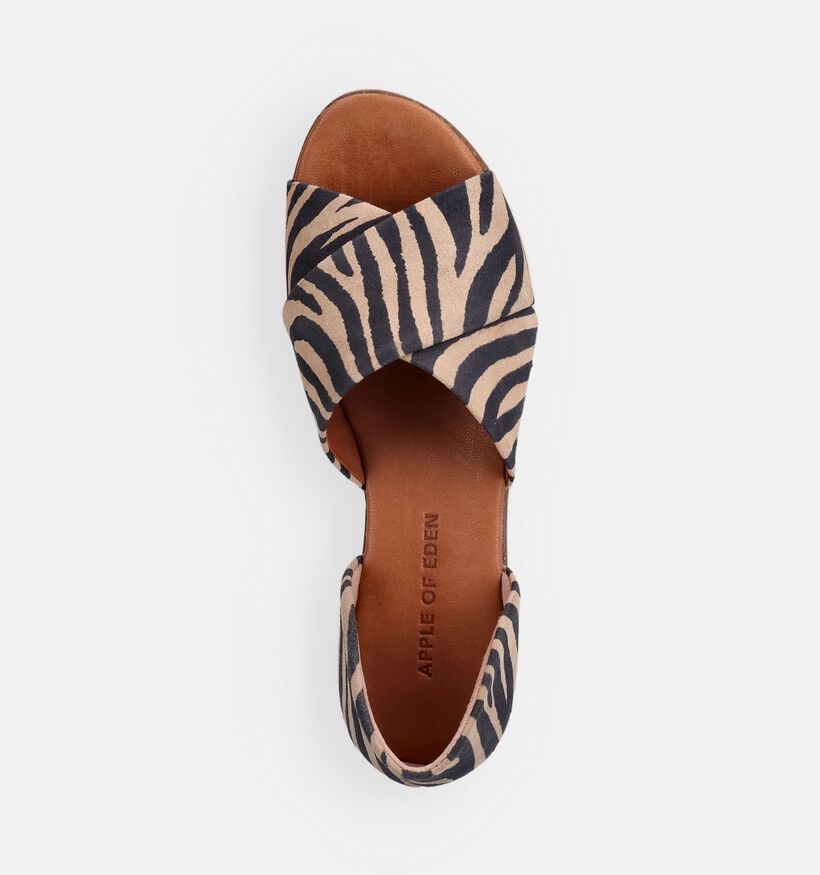 Apple of Eden Chuisi Zebra Beige/Zwarte Sandalen voor dames (372281)