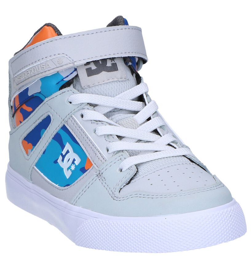 Lichtgrijze Hoge Skateschoenen DC Shoes Pure High in kunstleer (250811)