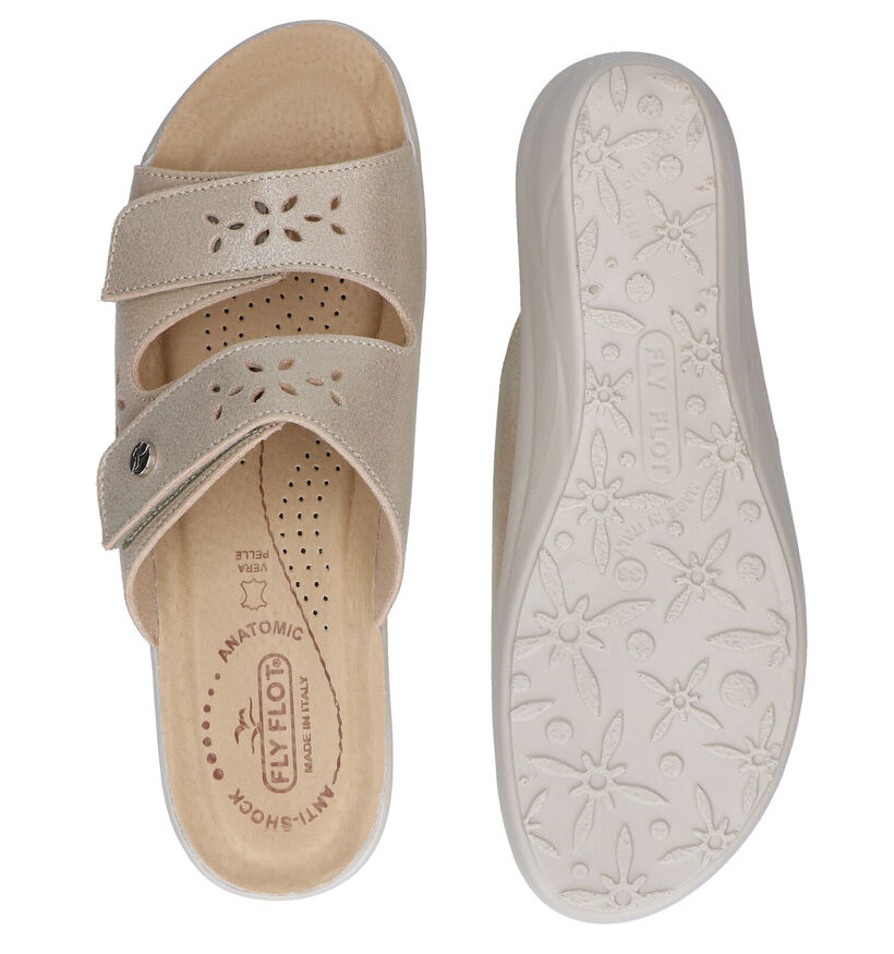 Fly Flot Gouden Slippers in stof (289226)