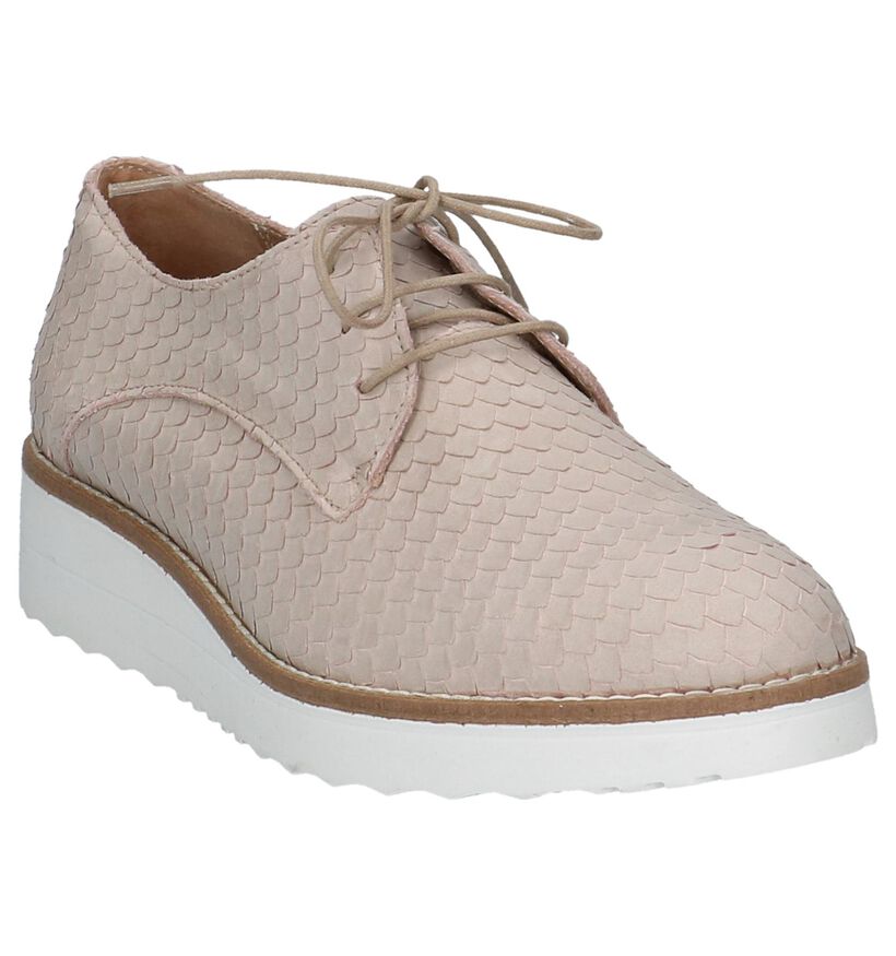 Via Limone Roze Veterschoenen in nubuck (217368)