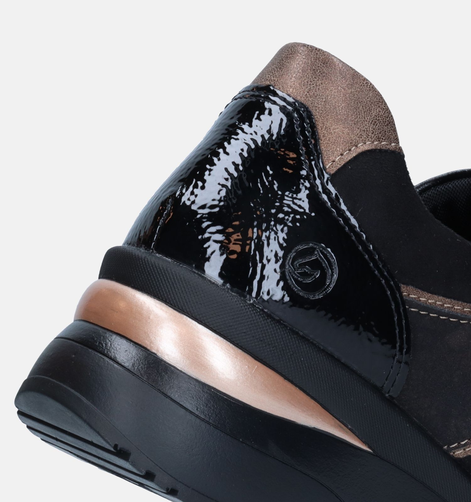 Sleehak sneakers top zwart