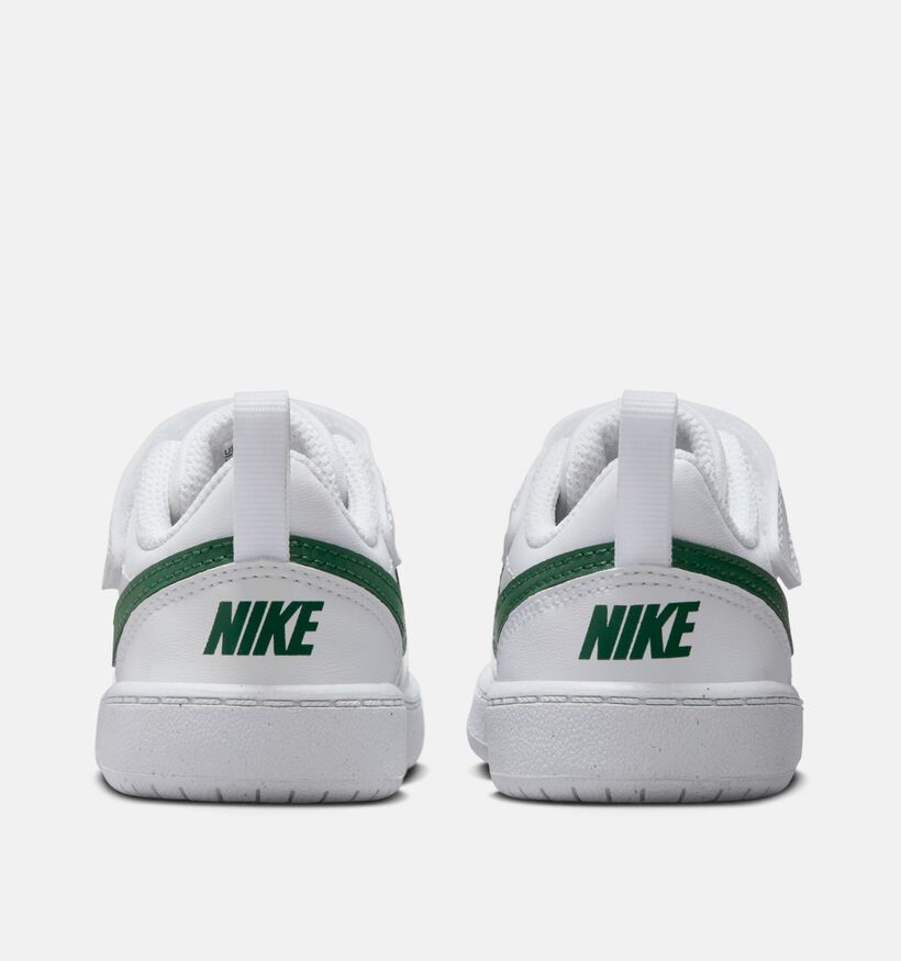 Nike Court Borough 2 Witte/Groene Sneakers voor jongens, meisjes (359840)