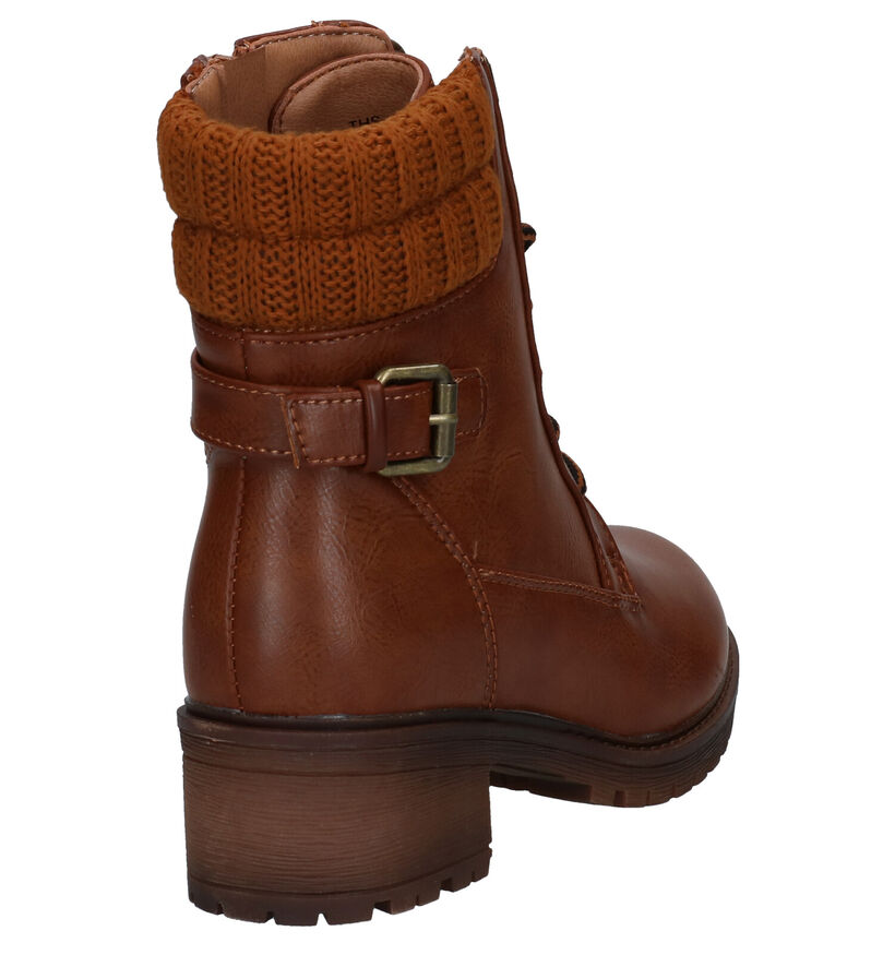 Milo & Mila Bottines robustes en Cognac en simili cuir (297209)