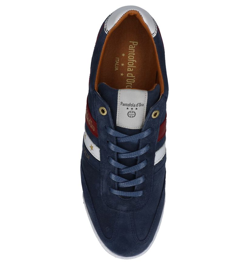 Donkerblauwe Pantofola d'Oro Casual Veterschoenen in daim (240863)