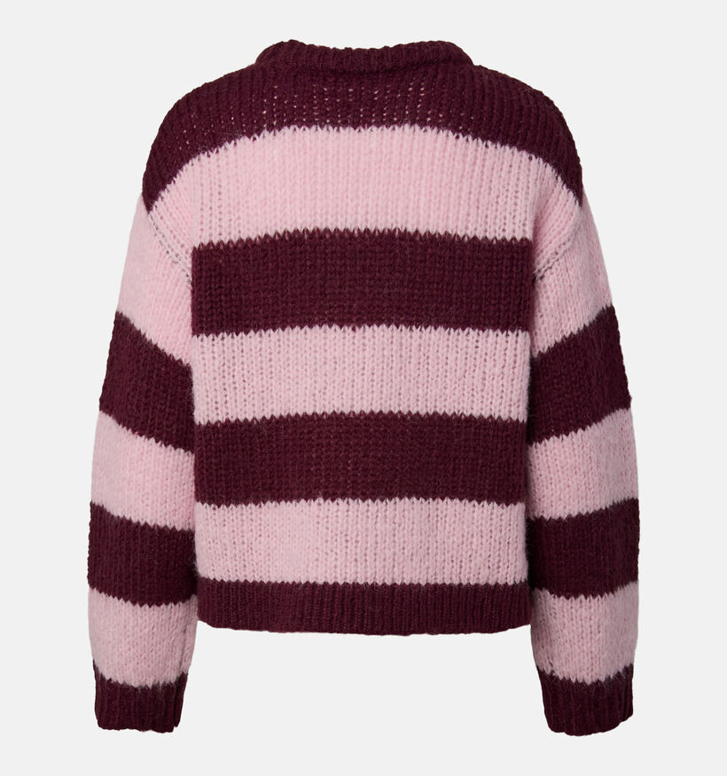 Pieces Dorthea Pull en Rose/Bordeaux pour femmes (378354)