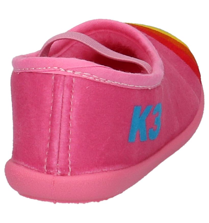 K3 Pantoufles fermées en Rose en textile (202784)