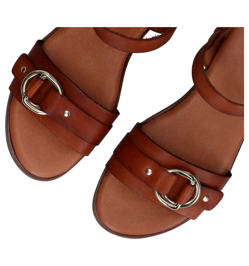 Red-Rag Sandales plates en Cognac en cuir (288696)