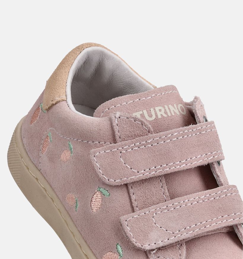 Naturino Eindhoven 2 VL. Suede Embroidery Roze Sneakers voor meisjes (372213) - geschikt voor steunzolen