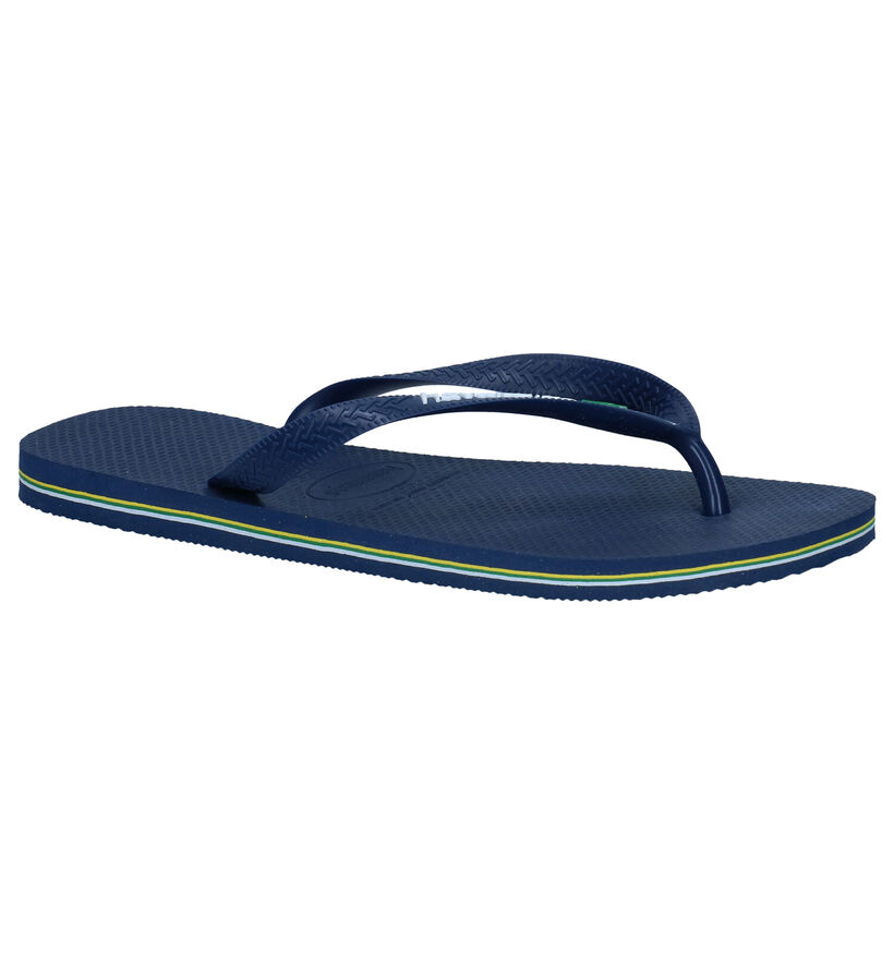 Havaianas Brasil Logo Blauwe Teenslippers in kunststof (289870)