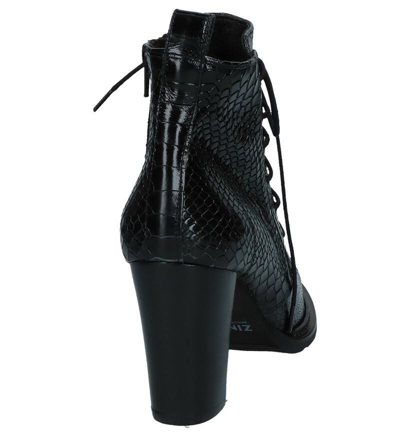 Zinda Bottillons en Noir en cuir verni (226939)